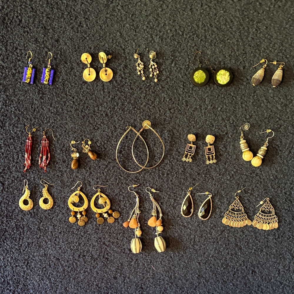 Elegant Gold and Silver Earring Set